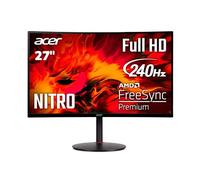 Acer Nitro 27" 1500R Curved Full HD PC Gaming Monitor | AMD FreeSync Premium | 240Hz | 1ms VRB | Speakers | HDR10 | ErgoStand | VESA Mounting Compliant | 1 x DP 1.4 & 2 x HDMI 2.0 | XZ270 X2bmiiphx