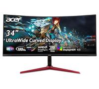 Acer Nitro 3440 x 1440 1500R Curved Gaming Monitor, 34" UWQHD, AMD FreeSync Premium, Upgrade up to 180Hz, 1ms (VRB) | 400nit | DisplayHDR 400 | 1 x DP 1.4 and 2 x HDMI 2.0 |