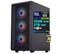 Acer Nitro 60 Gaming AI Desktop Intel 10-core Ultra 5 225F 32GB DDR5 2TB SSD GeForce RTX 5060 GDDR7 DLSS4 (Up to 614 AI Tops) DisplayPort Wi-Fi6E RGB Fan Win11Pro ICP Acc