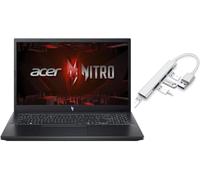 acer Nitro V 15.6" FHD 144Hz Gaming Laptop | Intel 10-Core i7-13620H | NVIDIA GeForce RTX 4060|Backlit | Black | 32GB RAM DDR5 | 1024GB SSD | Windows 11 Home |Bundle with USB 3.0 Hub