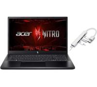 acer Nitro V 15.6" FHD 144Hz Gaming Laptop | Intel Core i5-13420H 2.1GHz | NVIDIA GeForce RTX 4050 | Backlit | Camera | Black | 16GB RAM DDR5 | 512GB SSD | Windows 11 Home | Bundle with USB 3.0 Hub
