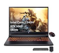 acer Nitro V 16 16" WUXGA 180Hz Gaming Laptop, Intel Core 7 240H, 16GB DDR5, 1.5TB Storage(512GB SSD+1TB Docking Station), GeForce RTX 5060, Backlit Keyboard, Num Pad, Nitro Mouse, Win 11 Pro, Black