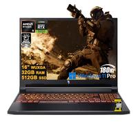 acer Nitro V 16 AI Gaming Laptop 16" WUXGA IPS 180Hz AMD 6-core Ryzen 5 240 32GB DDR5 512GB SSD GeForce RTX 5050 GDDR7 (Up to 421 AI Tops) Backlit Wi-Fi6E Type-C Win11Pro ICP Hub