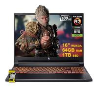 acer Nitro V 16 AI Gaming Laptop 16" WUXGA IPS 180Hz AMD Zen 4 Octa-Core Ryzen 7 260 64GB RAM 1TB SSD GeForce RTX 5050 (Up to 421 AI Tops) Backlit Win11 w/ICP Hub