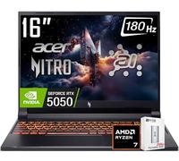 Acer Nitro V 16 AI Gaming Laptop, 16" WUXGA IPS180Hz Display, AMD Ryzen 7 260(>Intel i7-14700), NVIDIA GeForce RTX 5050 8GB GDDR7,16GB DDR5, 512GB SSD, WiFi 6E, RGB Backlit KB, Win11 Home, W/256GB PSD