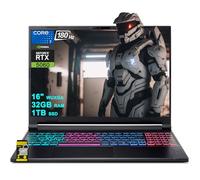 acer Nitro V 16S Gaming Laptop 16" WUXGA IPS 180Hz Intel 10-core Core 7 240H (Beats Ultra 7 268V) 32GB RAM 1TB SSD GeForce RTX 5060 DLSS4 GDDR7 (Up to 572 AI Tops) 4-Zone RGB Backlit Win11 ICP Hub