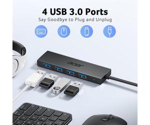 Acer ODK350 USB 3.0 5-in-1 Hub: Featuring 4 USB-A Ports and a 0.7-foot Cable