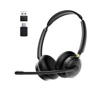 acer OHR688 Wireless Bluetooth Headset with Mic for Work, 3.5oz Lightweight, ENC Noise Cancelling, USB A/C Dongle, Computer Headset with Microphone for Office/Home/Call Center