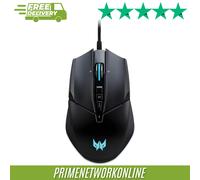 Acer Predator Cestus 335 Gaming Mouse 19,000 DPI, 400 IPS Tracking, 10 Programmable Buttons, 0.5 ms Response Time, RGB Lighting, Black, New