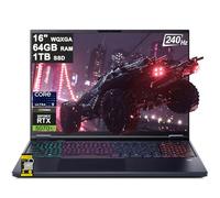 acer Predator Helios Neo 16 AI Gaming Laptop 16" 2560x1600 IPS 240Hz (100% DCI-P3 500nits) Intel 24-core Ultra 9 275HX 64GB RAM 1TB SSD GeForce RTX 5070 Ti (Up to 992 AI Tops) Win11 ICP Hub w/Copilot