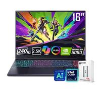 acer Predator Helios Neo 16S AI Gaming Laptop, 16 240Hz 2.5K OLED, Intel Core Ultra 9 275HX, NVIDIA GeForce RTX 5060, VR Ready, Copilot, Liquid Cooling, Black, Windows 11 Pro(64GB DDR5 RAM | 1TB SSD)