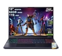 Acer Predator Helios Neo 16S AI Gaming Laptop | 16" 2560x1600 OLED 240Hz (G-SYNC) | Intel 24-core Ultra 9 275HX | 64GB DDR5 1TB SSD | GeForce RTX 5060 GDDR7 (Up to 572 AI Tops) Win11 w/DLCA Accessory