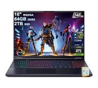 Acer Predator Helios Neo 16S AI Gaming Laptop | 16" 2560x1600 OLED 240Hz (G-SYNC) | Intel 24-core Ultra 9 275HX | 64GB DDR5 2TB SSD | GeForce RTX 5060 GDDR7 (Up to 572 AI Tops) Win11 w/DLCA Accessory