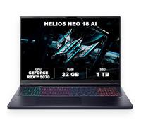 Acer, Predator Helios Neo 18 AI, Gaming Laptop, 18 inches, WQXGA 240 Hz IPS Display, Intel Core Ultra 9 275HX, 32 GB RAM, 1 TB SSD, NVIDIA GeForce RTX 5070, Windows 11 Home, Black, PHN18-72