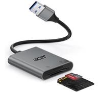 Acer SD Card Reader USB 3.0 with Cable, Aluminum Camera Memory Card Reader UHS-I, USB-A micro SD Adapter High Speed, Compatible with SDXC, micro SDHC, TF, RS-MMC, Computer, PC, Laptop, Trail Camera