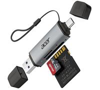 acer SD Card Reader, USB C & USB 3.0 Memory Card Reader Adapter Supports SD/Micro SD/SDHC/SDXC/MMC, Compatible with iPhone 15 Pro, MacBook Pro/Air, iPad Pro 2021, Galaxy S22, Pixel, XPS 13, etc.