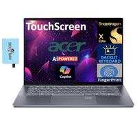 acer Swift 14 AI Laptop 14.5 120Hz Touchscreen IPS WQXGA (> 2K) Display (Snapdragon X Elite X1E-78-100, 16GB LPDDR5X, 1TB SSD, Qualcomm Adreno GPU, Backlit KB, FP, Win11Pro) w/DKZ USB Port Expander