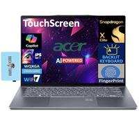 acer Swift 14 AI Laptop 14.5 120Hz Touchscreen IPS WQXGA (> 2K) Display (Snapdragon X Elite X1E-78-100, 16GB LPDDR5X, 1TB SSD, Qualcomm Adreno GPU, Backlit KB, FP, Win11Pro) w/DKZ USB Port Expander