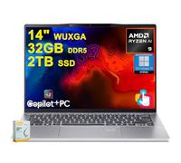 Acer Swift 14 Portable Copilot+ AI PC Laptop | 14" WUXGA Matte Touch | AMD 10-core Ryzen AI 9 365 (Up to 50 NPU TOPS - Up to 73 GPU TOPS) | 32GB DDR5 2TB SSD | Backlit Wi-Fi7 Win11Pro w/DLCA Accessory