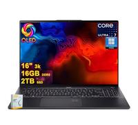 acer Swift 16 AI Copilot+ Laptop | 16" 3k OLED Touch 100% DCI-P3 | Intel 8-core Ultra 7 Series 2 256V Up to 47 Tops | 16GB DDR5 2TB SSD | Backlit Fingerprint QHD IR Camera Win11Pro w/DLCA Accessory