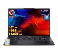 acer Swift 16 AI Copilot+ Laptop | 16" 3k OLED Touch 100% DCI-P3 | Intel 8-core Ultra 7 Series 2 256V Up to 47 Tops | 16GB DDR5 512GB SSD | Backlit Fingerprint QHD IR Camera Win11Pro w/DLCA Accessory