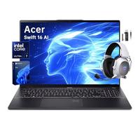 acer Swift 16 AI Copilot+ PC 16" 3K OLED Touch Laptop - Intel Core Ultra 7 Series 2, 16GB Memory, 1TB SSD, Wi-Fi 7, Ultra-Portable, Ice Black + Wireless Headset, Windows 11 Pro