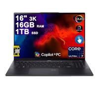 acer Swift 16 AI Laptop 16" 3k OLED 120Hz Touch (100% DCI-P3) Intel 8-core Ultra 7 256V (Up to 47 Tops) 16GB RAM 1TB SSD Backlit Fingerprint for Creator Business Professional Win11 ICP Hub w/Copilot+