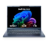 Acer, Swift Go 14 AI OLED, Ultra-thin Laptop, 14 inches, WUXGA OLED Display, Intel Core Ultra 7 256V, 16 GB RAM, 1 TB SSD, Intel Arc 140V GPU, Windows 11 Home, Blue, SFG14-75