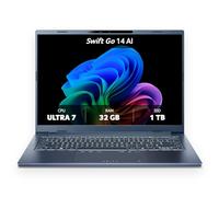 Acer, Swift Go 14 OLED, Copilot+ PC Laptop, 14 inches, WUXGA OLED Display, Intel Core Ultra 7 258V, 32 GB RAM, 1 TB SSD, Intel Arc 140V GPU, Windows 11 Home, Blue, SFG14-75