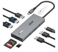 acer USB C Docking Station Dual HDMI, 9IN1 USB C Hub to HDMI 4K@60Hz, 3*USB-A, 1*Type-C 5Gbps, 100W PD, SD/TF Card Reader, Multiport for 2 Monitors, Dell, Chromebook, MacBook Air/Pro, Surface etc.
