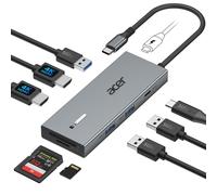 acer USB C Docking Station Dual HDMI, 9IN1 USB C Hub to HDMI 4K@60Hz, 3*USB-A, 1*Type-C 5Gbps, 100W PD, SD/TF Card Reader, Multiport for 2 Monitors,