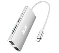 Acer USB C Hub with 4K@30Hz HDMI, 9-in-1 USBC to Ethernet Adapter, 5Gbps USB-A Docking Station, PD 100W Charging, SD Card Reader, VGA Splitter for Mac