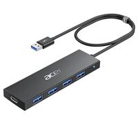Acer USB Hub 4 Ports, Multiple USB 3.0 Hub, USB A Splitter for Laptop with USB C Power Port, USB Extender for A Port Laptop, Windows, Linux, Acer PC and More