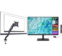 Acer Vero V7 V277 E FHD IPS AMD FreeSync 27" Monitor with 4ms Response Time, VESA Mount (100mm), VGA & DKZ Hub Port Expander, Black (UM.HV7AA.E01) & Ergoflexy