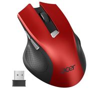 acer Wireless Mouse, 3 Adjustable DPI Ergonomic Computer Mouse 2.4GHz USB Receiver, 6 Buttons, Cordless Optical Tracking, Battery Indicator, Portable Mice Wireless for Laptop, PC, MacBook Pro (Red)