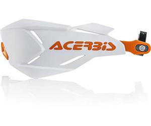 Acerbis 22397.229 Moto Hand Guards, White/Orange, Size Unifit