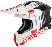 Acerbis Airstrike-C Graphic Carbon Motocross Helmet, white-red, size 2XL for Men
