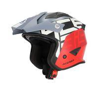 Acerbis Gray And Red Jet Helmet With Sun Visor Size S