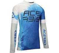 Acerbis J-Windy Vented Watermark Motocross Jersey, white-blue, size XL for Men