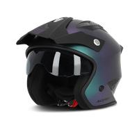 Acerbis Aria Metallic Jet Helmet, green-purple, size S