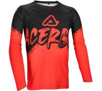 Acerbis MX Linear Graphic Youth Motocross Jersey, black/red, size S