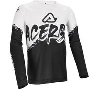 Acerbis MX Linear Graphic Youth Motocross Jersey, black/white, size L