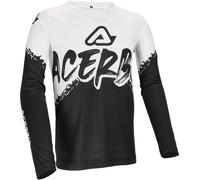Acerbis MX Linear Graphic Youth Motocross Jersey, black/white, size S