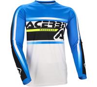 Acerbis MX Linear Youth Motocross Jersey, white/blue, size M