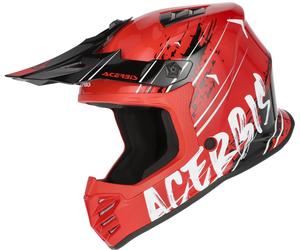 Acerbis Profile Scratch Youth Motocross Helmet, red/white/black, size Y/L (51/52)