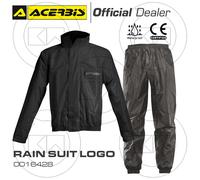 Acerbis Rain Suit Complete Waterproof Kit For Motorcycle Scooter Touring Black