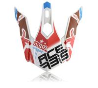 Acerbis Steel Kinder/Eclipse Helmet Peak, white/red/black, One size