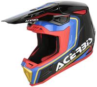 Acerbis Whoops Logo Motocross Helmet, black/blue/red/gold/white, size XL (61/62)