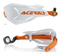 Acerbis X-Factory White/Orange Handguards Enduro Guards With Fitting Kit