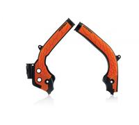 Acerbis X-Grip Frame Guards - KTM EXC/ EXC-F & Husqvarna TE/FE 2017-19, FC 2016-18 - Black/ Orange